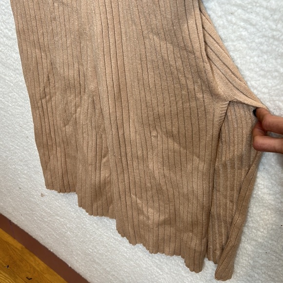 NWT WAYF x Dede & Emily Womens Tan Ribbed Knit Hollie Sweater Dress L LARGE - Picture 4 of 10